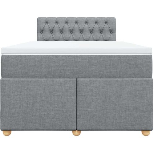 VidaXL Krevet s oprugama i madracem svjetlosivi 120x190 cm od tkanine Slike