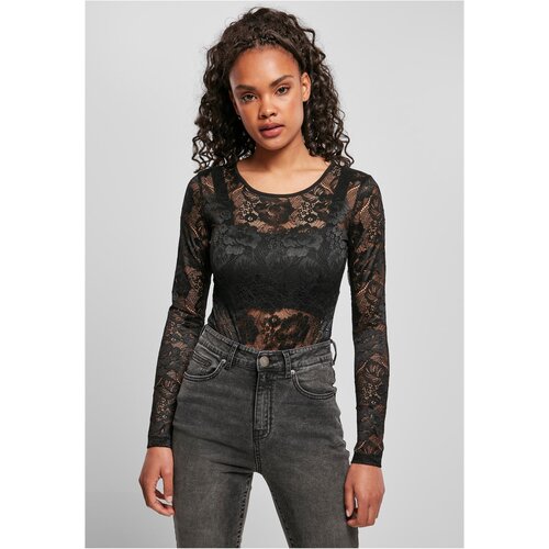 UC Ladies Ladies Lace Longsleeve Body black Slike