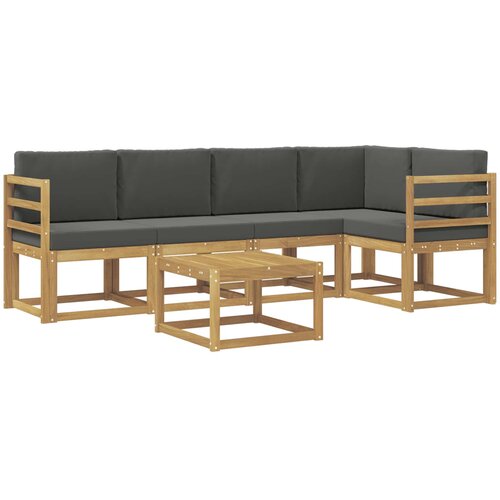  Set vanjskih sofa 6 pcs Bijela i antracit Čvrsto drvo akacije Slike