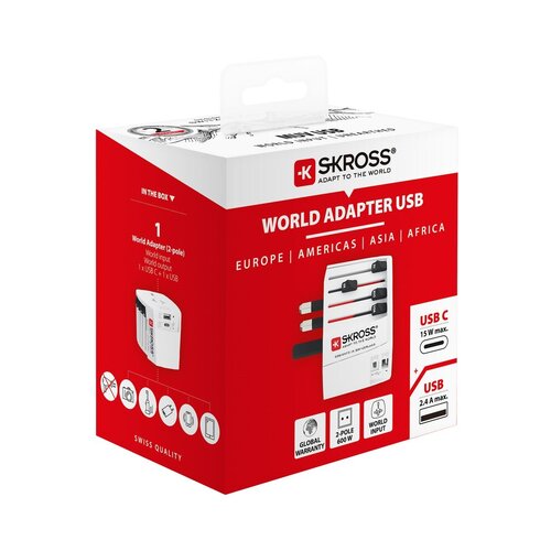 Skross PA48USBC - Putni adapter MUV USB AC, USB A+C, 15W Slike