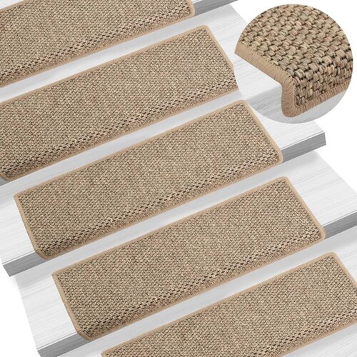 VidaXL Samoljepljivi otirači za stepenice 15 kom 65x21x4 cm tamnobež Slike