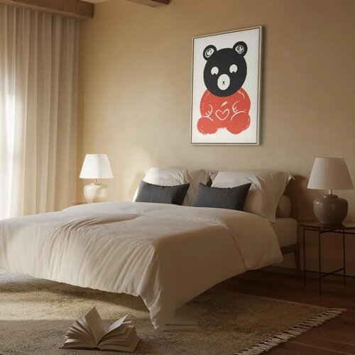  Slika - Thoughtful Bear (1 Part) Vertical 60x90 U prirodnom drvenom okviru Slike