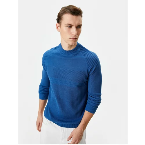 Koton Knitwear Sweater Slim Fit Textured Crew Neck Long Sleeve