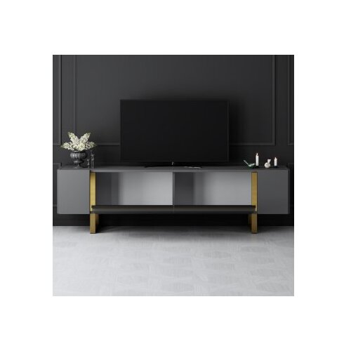 Hanah home TV komoda Yildiz, 180x50x30 cm, Antracit-Zlatne boje Slike