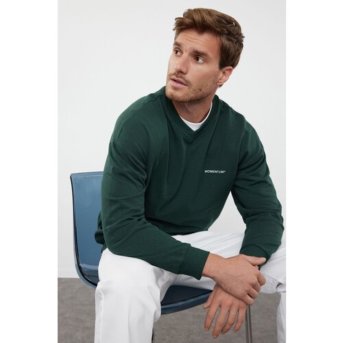 Trendyol Emerald Green Unisex Oversize/Wide Cut Fleece Inside Sweatshirt Slike