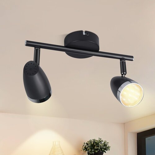 Nettlife Moderna LED stropna svetilka 2 žarnici 4W črna 3000K nastavljiva 350°, (22116790) Cene