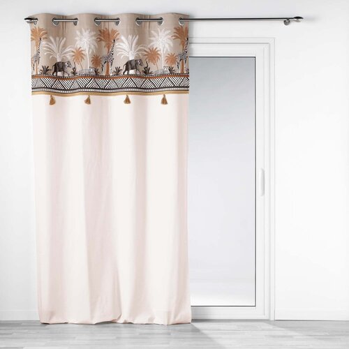 Douceur d int&amp;eacute;rieur Smeđa/u prirodnoj boji pamučna zavjesa 140x240 cm Kenya Lodge &amp;ndash; Slike