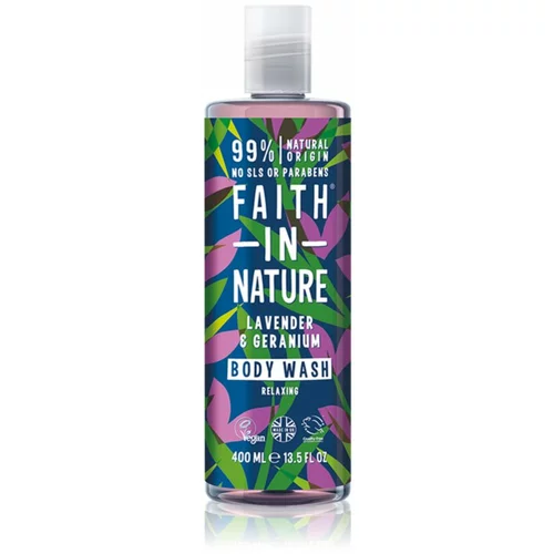 FAITH IN NATURE Lavender & Geranium relaksirajući gel za tuširanje 400 ml