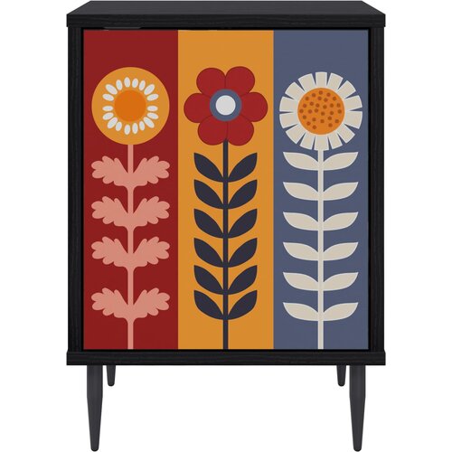  Noćni ormar ESSEN Crni hrast 36 x 33 x 51 cm Konstruirano drvo Slike