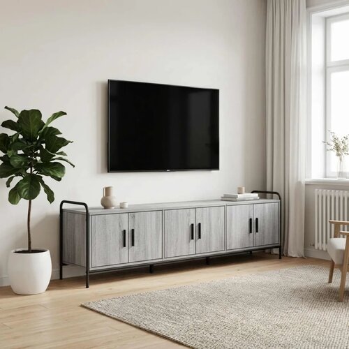  TV ormar 146 x 33 x 50 cm Siva Sonoma Konstruirano drvo - Siva Sonoma 146 x 33 x 50 cm Slike