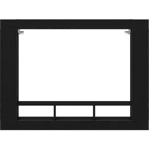 VidaXL TV Kabinet Crni Hrast Drvo, Metal Srednji TV Stalak Crnog Hrasta Slike