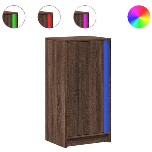 Maison Chic Komoda - Predalnik z LED rjavi hrast 42,5x34x85 cm inženirski les, (21718682) Cene
