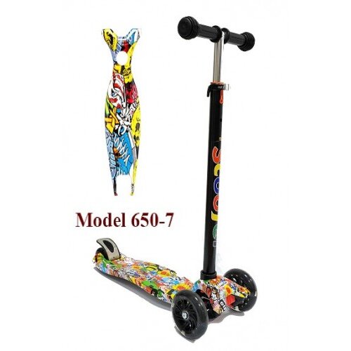 Maxi trotinet za decu sa svetlećim točkovima model 650-7 Slike