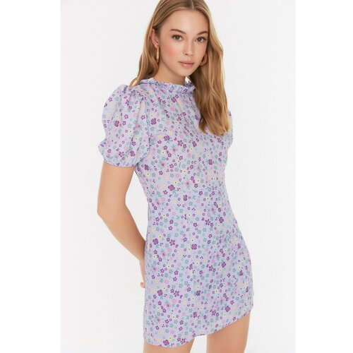 Trendyol Lilac Stand Collar Dress Slike