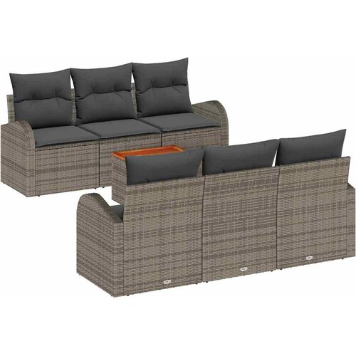  Sjedeća garnitura za vrt 7 kom. Bež i krema poliratan 179 x 62 x 69 cm Slike