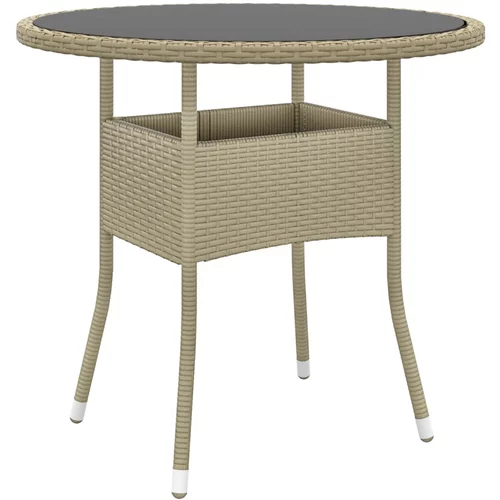  Vrtni stol Ø 80 x 75 cm od kaljenog stakla i poliratana bež