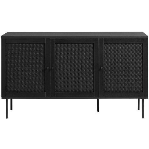 Unique Furniture Crna niska komoda u dekoru hrasta 140x80 cm Pensacola - Cijene