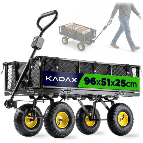 KADAX Vrtni voziček Transportna prikolica za samokolnico 300 kg s ponjavo Velika, (5000360680) Slike
