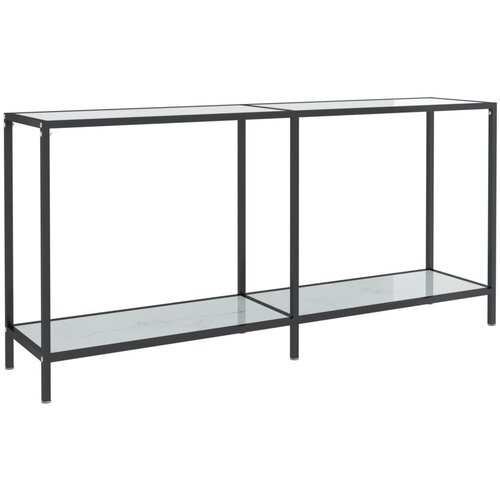 Maison Chic konzolna miza - miza ob steni bela 160x35x75,5 cm kaljeno steklo, (21785930) Slike
