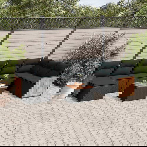 vidaXL 9-dijelni set vrtnih sofa s jastucima crni od poliratana Cijene