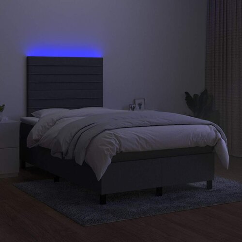  box spring s madracem LED tamnosivi 120 x 200 cm tkanina Slike