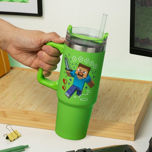Paladone Minecraft Zeleni Vi&scaron;enamjenski Putni Ča&scaron;a sa Slamkom 900ml Cijene