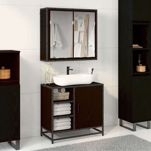 vidaXL set namještaja za kupaonicu 2 pcs crni hrast 65 x 33 x 60 cm Cene