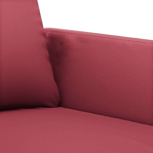  3-dijelni set sofa s jastucima boja vina od umjetne kože Slike