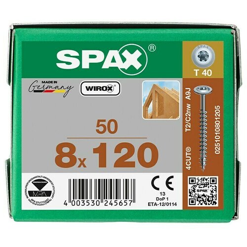SPAX Vijak s krožnikasto glavo HI.FORCE (Ø x Do: 8 x 120 mm, Površina WIROX, T-Star plus, 50 kos) Cene