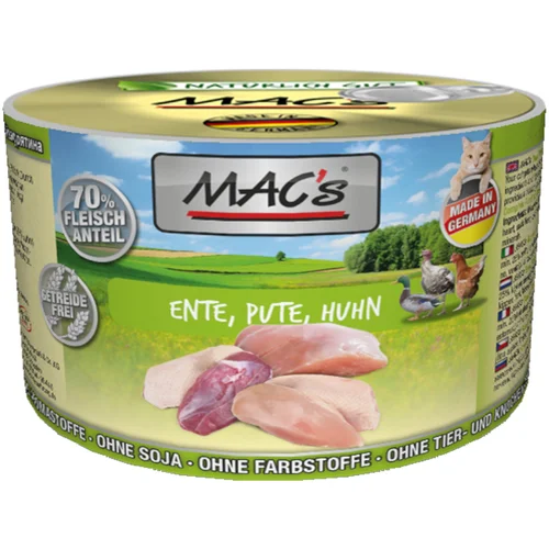 MAC's Varčno pakiranje MAC´s Cat 12 x 200 g - Raca, puran, piščanec