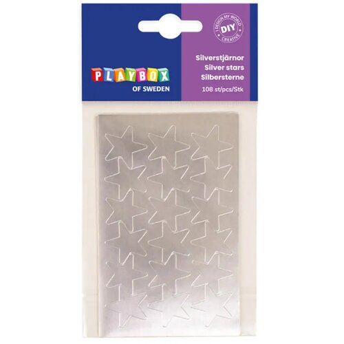Playbox Samoljepljive srebrne zvijezde 108 kom 25mm Cijene