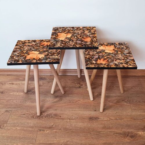 Hanah home 3Shp22 - camel camelbrown nesting table (3 pieces) Cene