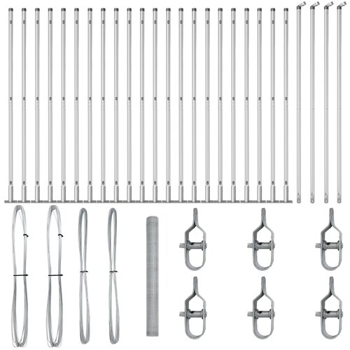 vidaXL Ograda u Hexagonu 1.4x50 m Pocinčani Čelik, Ogradni Stupovi s Podnim Plocama 13 kom Ø32mm 78.5cm Pocinčani Čelik Cijene