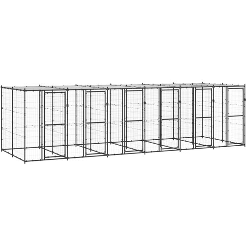 Vanjski kavez za pse s krovom čelični 14,52 m&amp;sup2; Slike