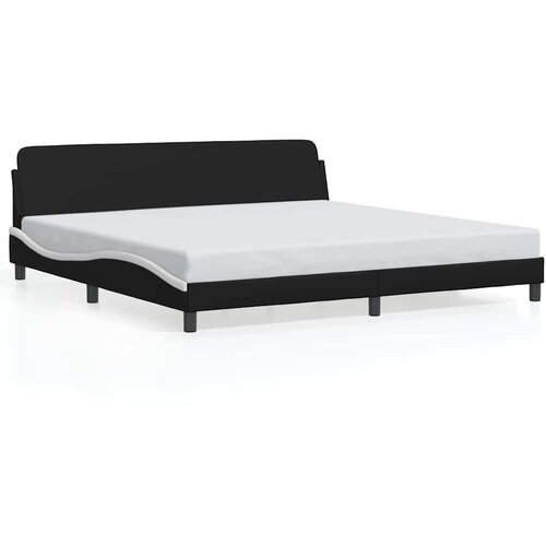  Okvir za krevet Dover crno-bijeli 200x200cm umjetna koža Slike