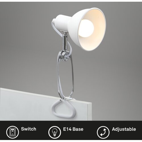 BRILONER 2790-016 - Lampa sa klipsom FIX 1xE14/8W/230V bela Slike