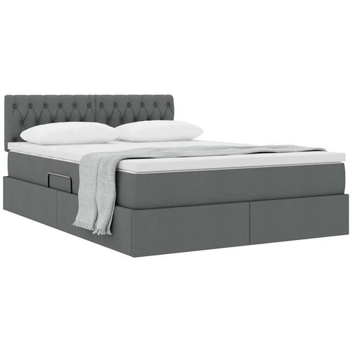  Krevet s madracem i skladi&amp;scaron;tem Tamno siva 140 x 190 cm Slike