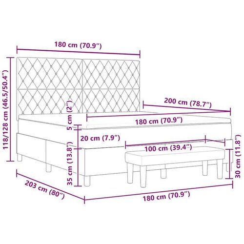 Box spring krevet Tamno plava 180 x 200 cm Bar&amp;scaron;un - Tamno plava 180 x 200 cm Kristal s dugmadima Slike