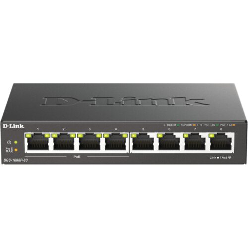 Lan Switch D-Link DGS-1008P/E 10/100/1000 8port -4Poe Cene