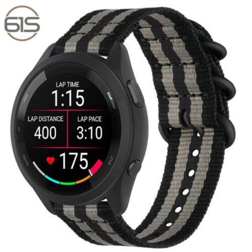 INF najlonski pas za uro za garmin forerunner 965/955/945/935/255/265 black+grey 22 mm, (21605450) Cene