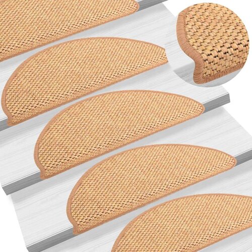  Samolepilne preproge za stopnice 15 kosov 65x21x4 cm sisal, (20753233) Cene