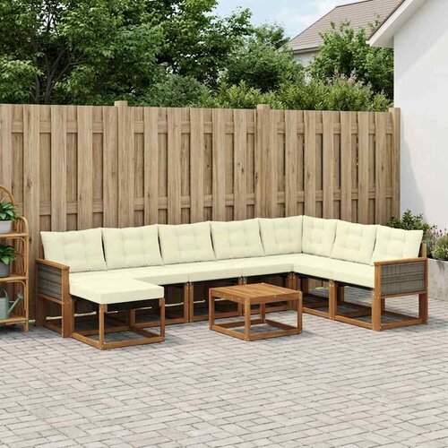  Set vanjskih sofa 9 kom. Prirodna i krem Cijene