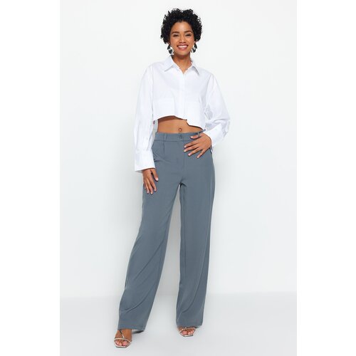 Trendyol Indigo Wide Leg Woven Trousers Slike