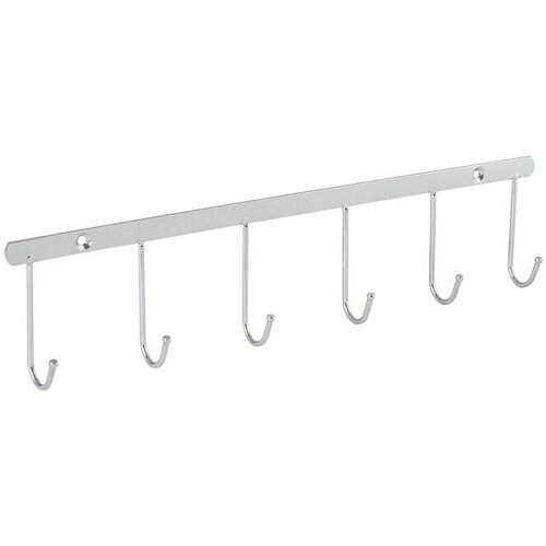 WALTECO Zidna lajsna s kukicama (D x V: 410 x 90 mm, Broj kuka: 6 Kom., Krom) Cijene
