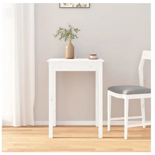  Jedilna miza bela 55x55x75 cm trdna borovina
