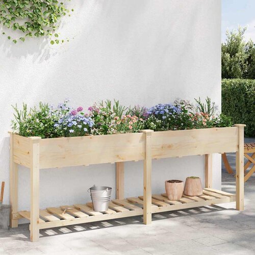  Vrtna saksija Bež 203,5 x 53 x 76,5 cm Čvrsto drvo jele Slike
