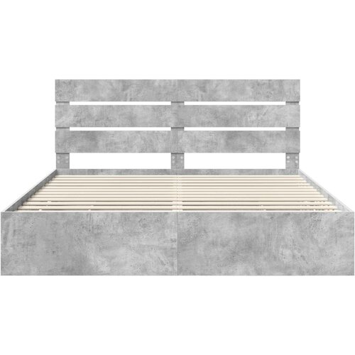  Krevetna konstrukcija s ladicama Betonski sivi 200 x 200 cm Siva 206 x 203 x 100 cm Slike