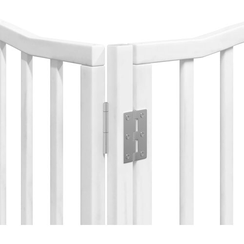  Vrata za pse s vrata&amp;scaron;cima 12 panela sklopiva 960 cm drvo topole Bijela 80 x 90 x 2 cm Slike