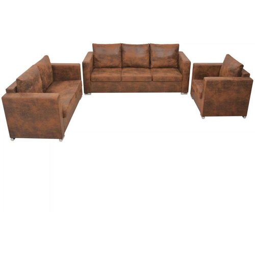 vidaXL 3-dijelni set sofa od umjetne brušene kože Cijene