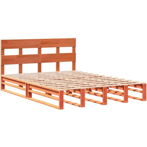 VidaXL Okvir kreveta bez madraca vo&amp;scaron;tano smeđi 135x190 cm od borovine Slike